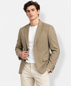 Men’s Plus-Size Cotton-Linen Single-Breasted Blazer