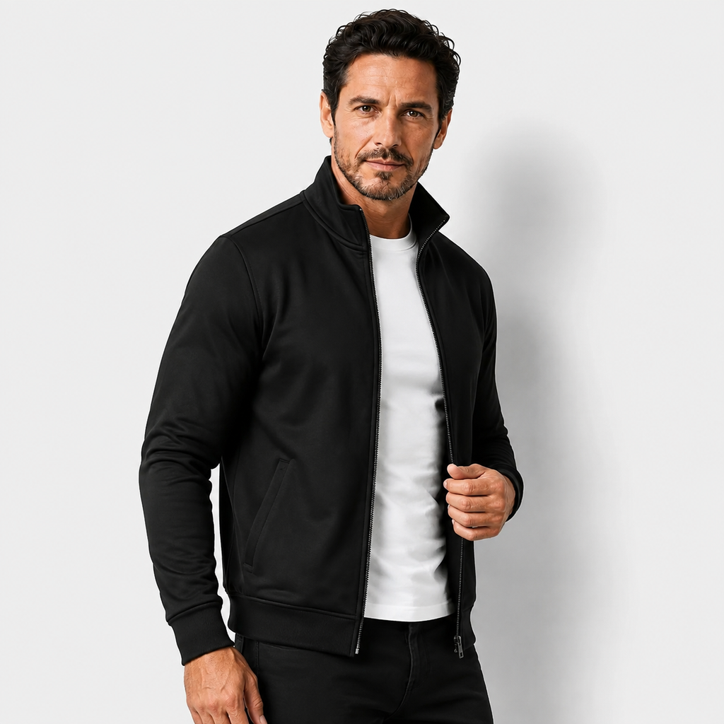Men's Full-Zip Stand Collar Sweatshirt