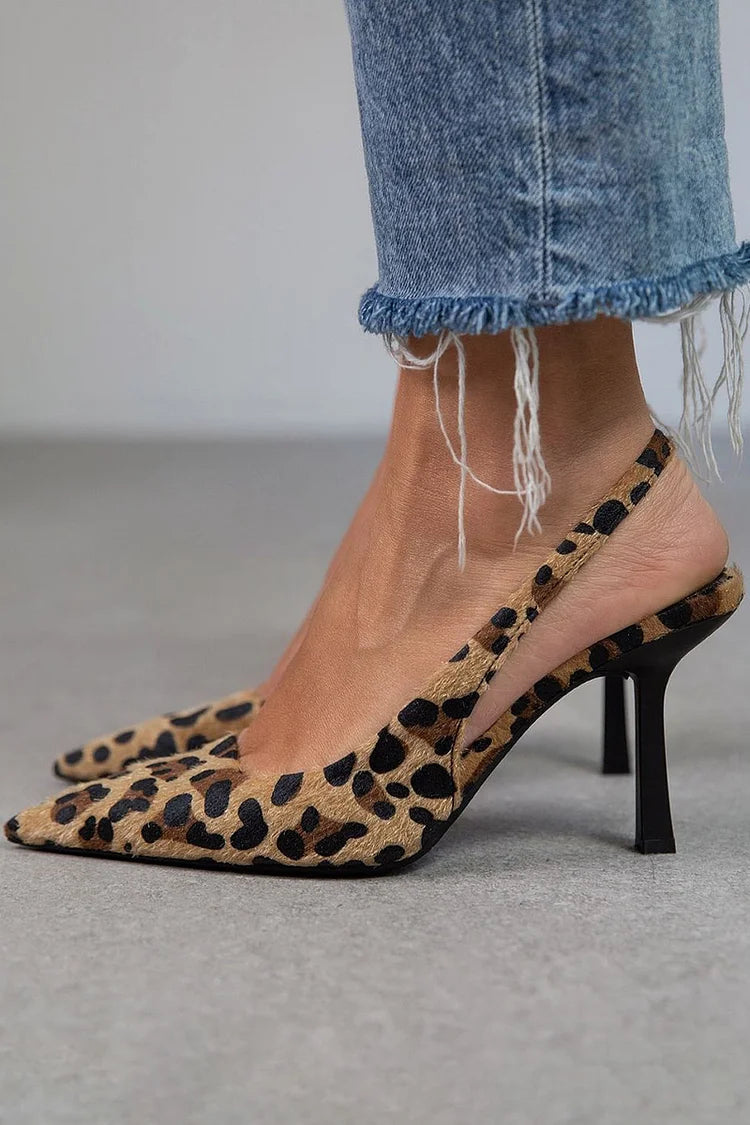 Sophie | Chic slingback hakken dames panter print