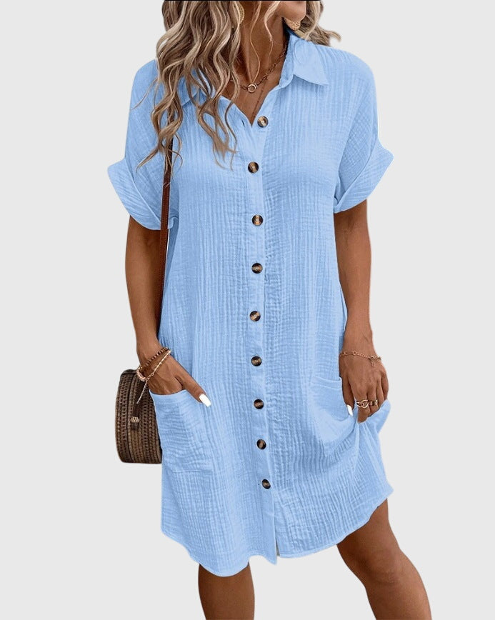 Caroline | luchtige midi blousejurk casual