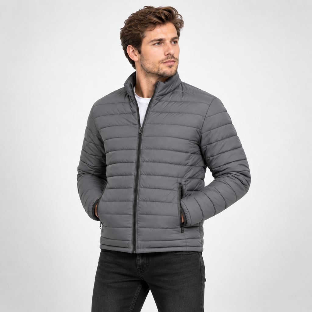 Men’s Lightweight Stand Collar Knitted Jacket