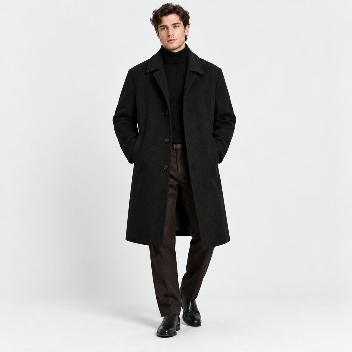 Men’s Slim Fit Mid-Length Trench Coat
