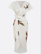 Julianne | Elegante wikkel maxi jurk print getailleerd