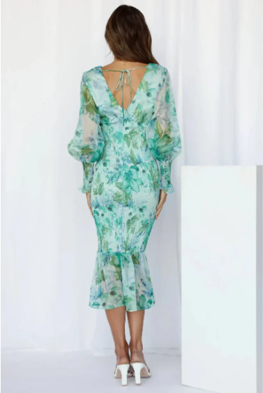 Lara | elegante midi jurk bloemenprint romantisch