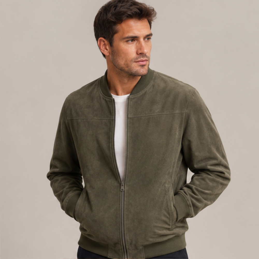 Men’s Zip-Up Jacket with Sporty Stand Collar