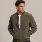 Men’s Zip-Up Jacket with Sporty Stand Collar