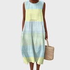 Emma | Comfortabel midi jurk geruit casual zomer
