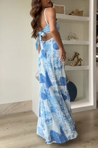 Romilly | Elegante maxi jurk strikdetail rug avond