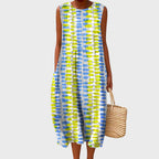 Emma | Comfortabel midi jurk geruit casual zomer