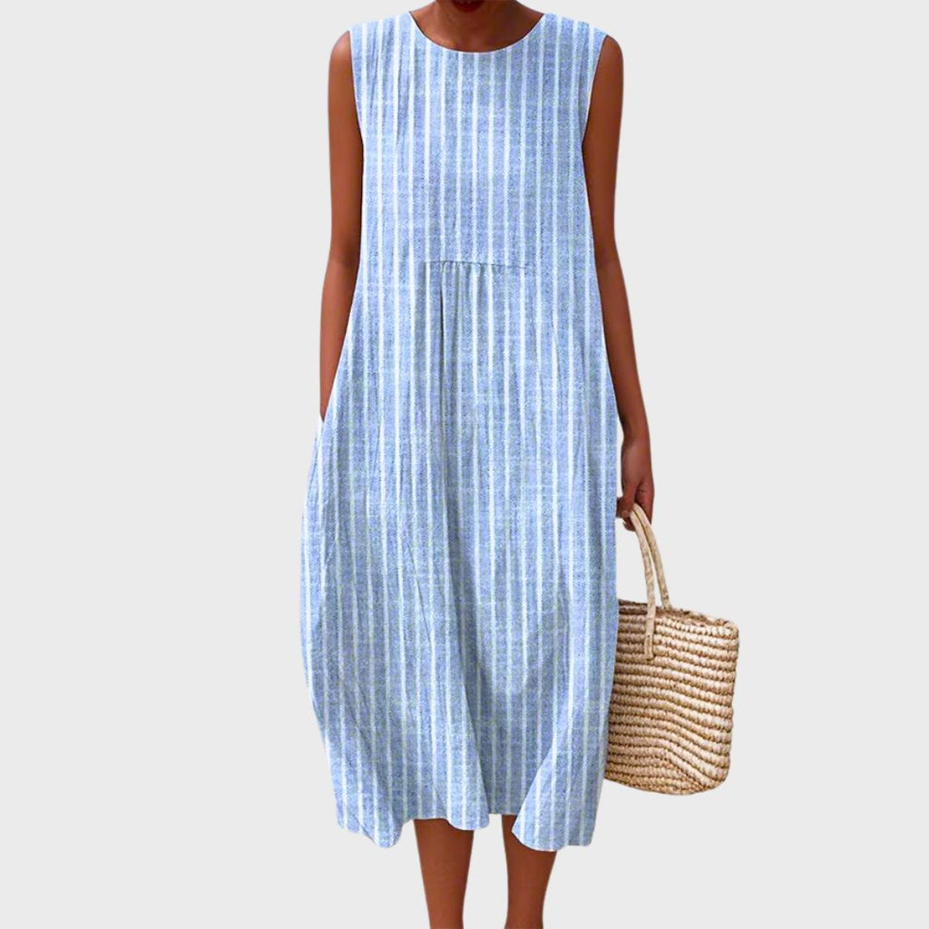 Emma | Comfortabel midi jurk geruit casual zomer