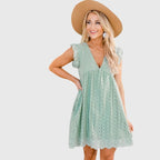 Noa | comfortabel zomer mini jurk v hals