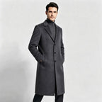 Men’s Long Tweed Overcoat – Warm Wool Blend Autumn & Winter Coat