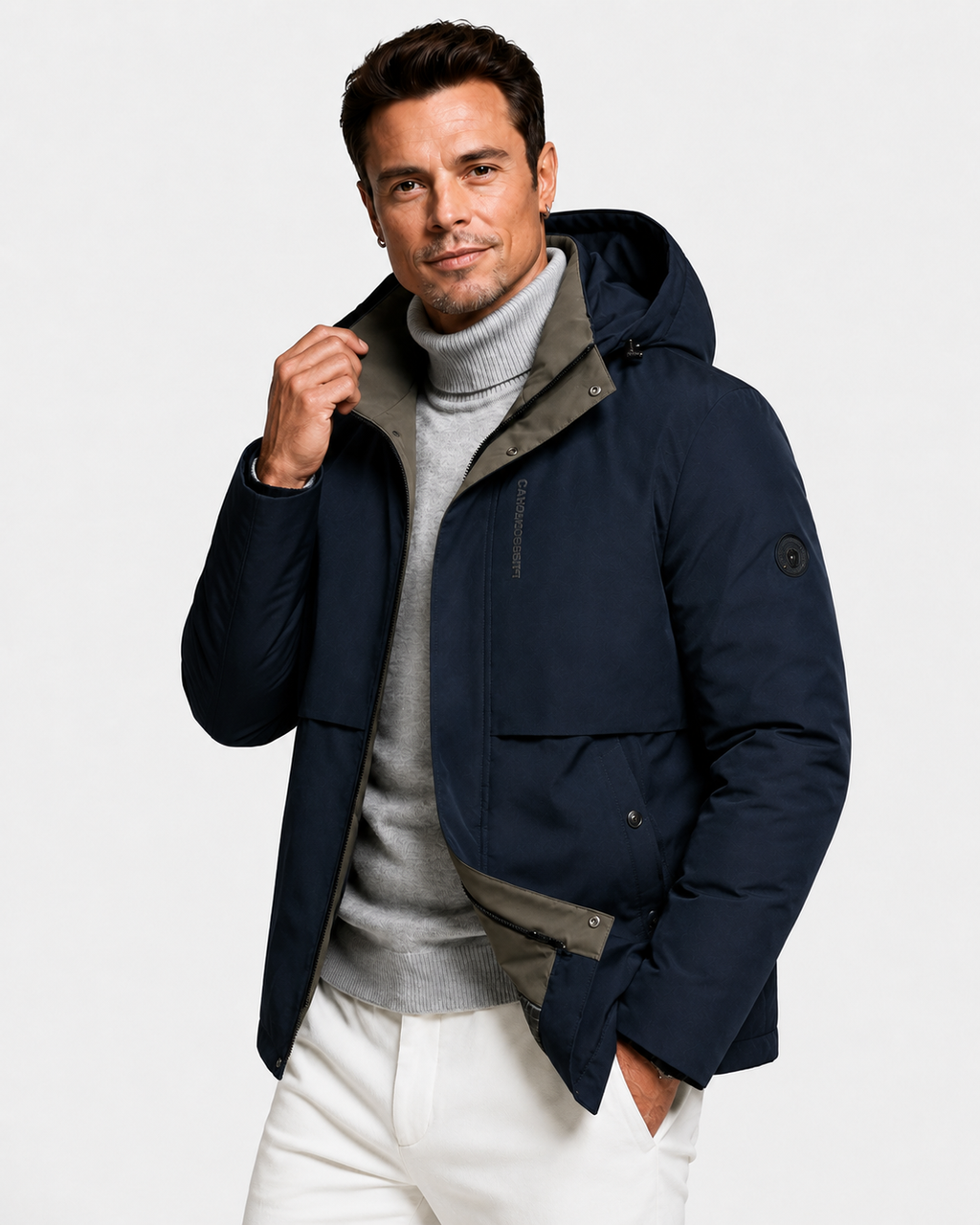 Men’s Italian-Inspired Hooded Jacket – Warm Slim-Fit Business Casual Coat