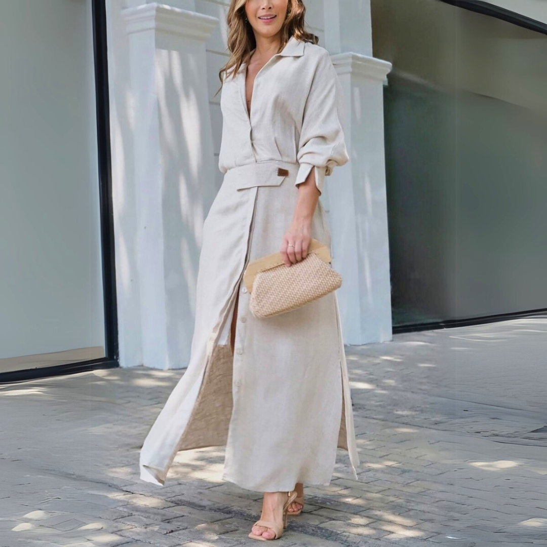 Amara | Luchtige maxi jurk v-hals zomers elegant