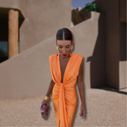 Amelia | Zachte geplooid midi jurk elegant feest