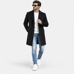 Men’s Classic Slim Fit Long Trench Coat