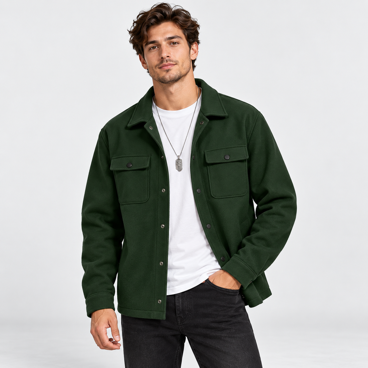 Men’s Corduroy Casual Jacket – Solid Color Sporty Everyday Coat