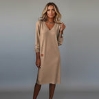 Luisa | zachte gebreide midi jurk casual