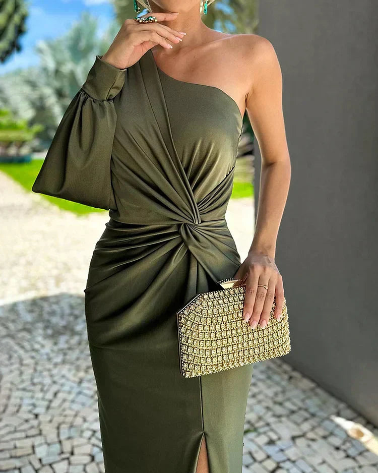 Isabella | Elegante geplooid avondjurk bruiloft