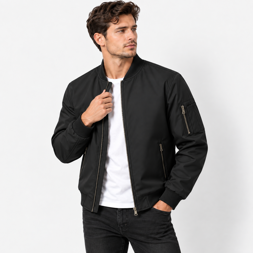 Claude Men’s Transitional Bomber Jacket – Spring & Autumn Casual Outerwear