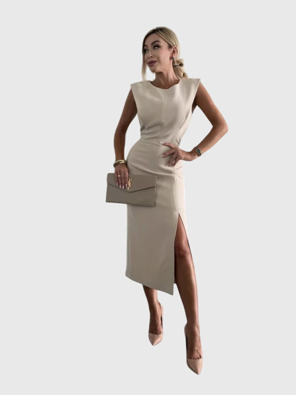 Lisa | chique zwarte midi jurk elegant feest