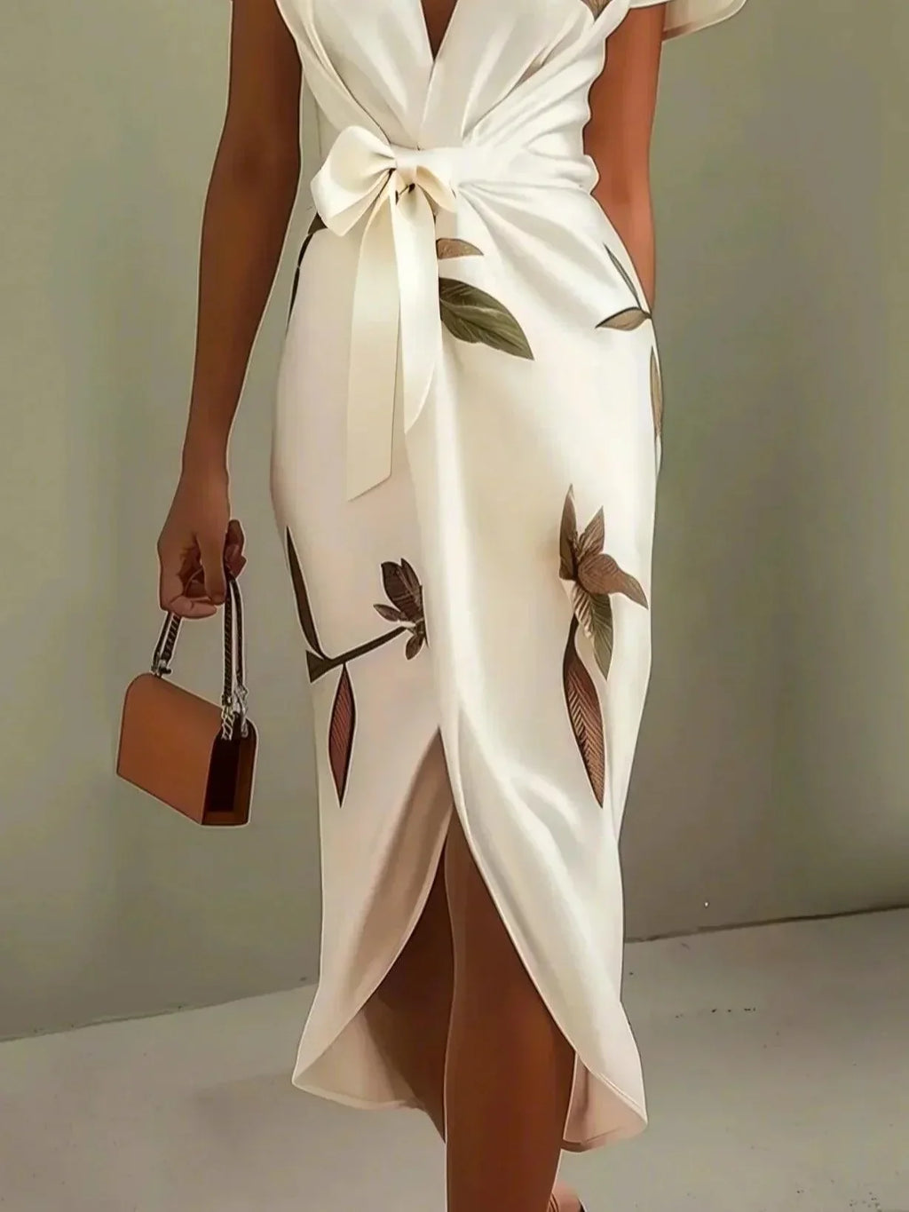 Julianne | Elegante wikkel maxi jurk print getailleerd