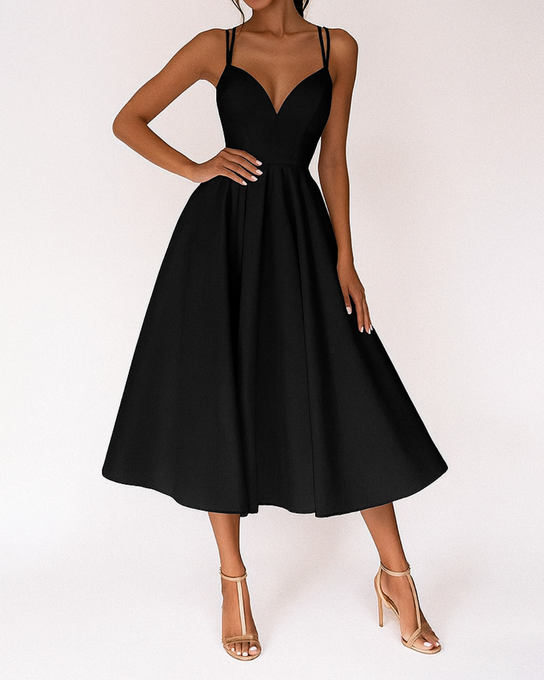 Katie | Strappy midi jurk elegant bruiloft