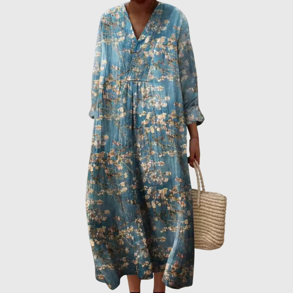 Stephanie | luchtige boho print midi jurk zomer