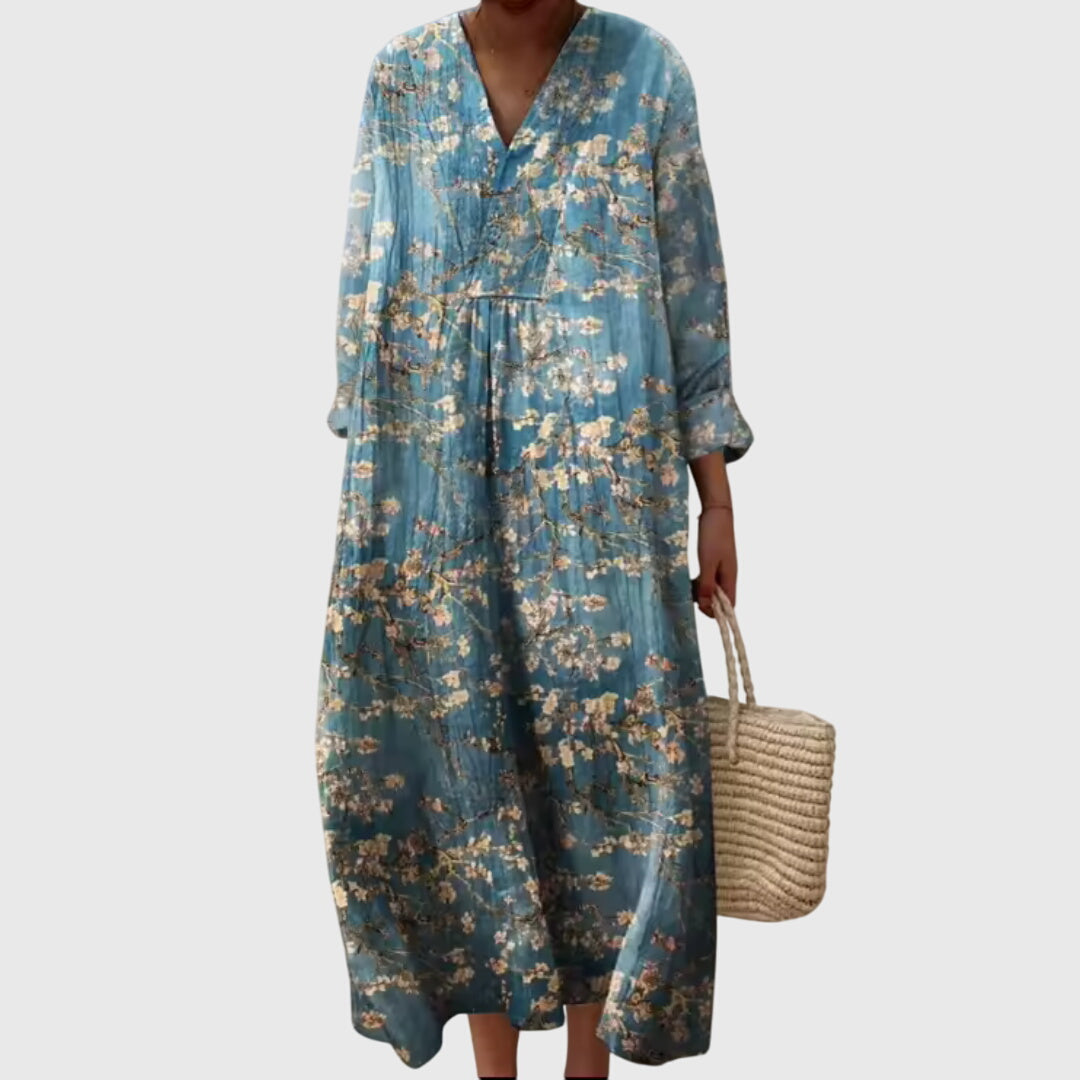 Stephanie | luchtige boho print midi jurk zomer