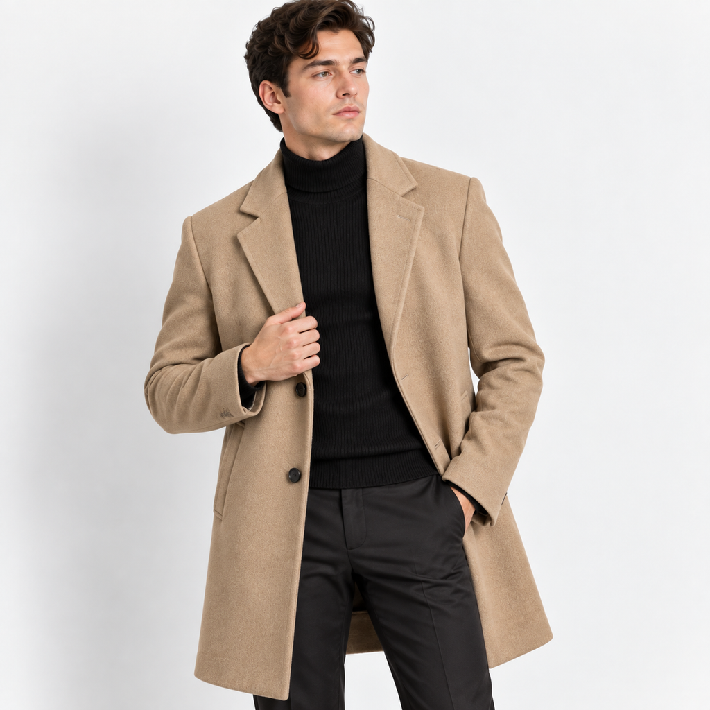 Men’s Slim Fit Mid-Length Trench Coat