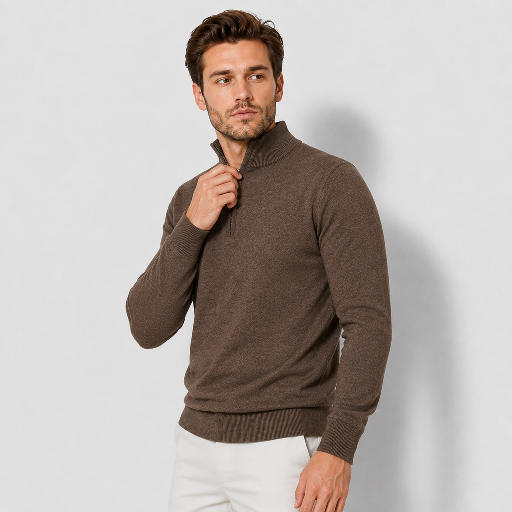 Men’s Sherpa Half-Zip Sweatshirt – Warm Stand Collar Pullover
