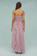 Estelle | Halter maxi jurk geplooid elegant bruiloft