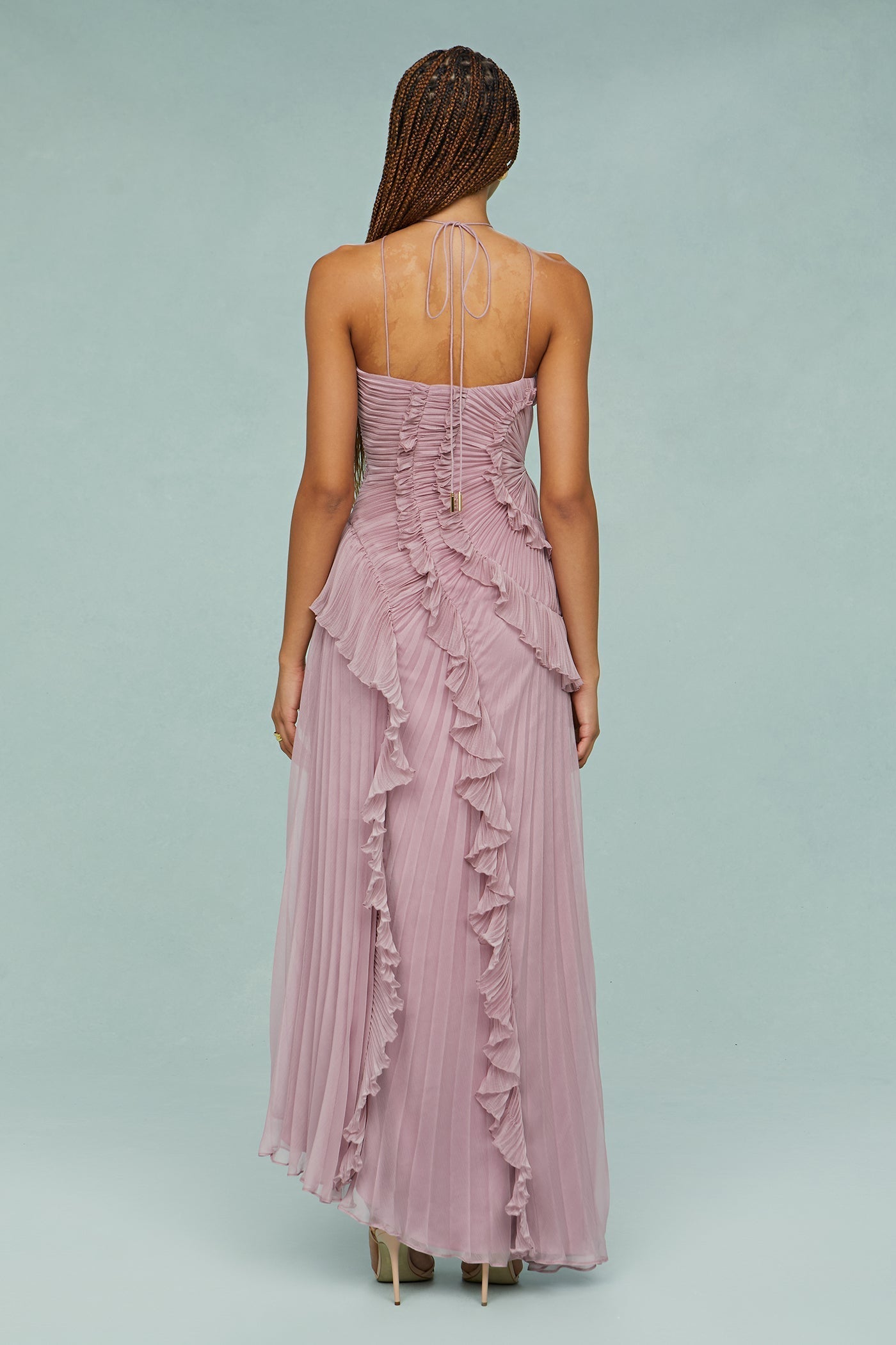 Estelle | Halter maxi jurk geplooid elegant bruiloft