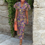 Aria | Kleurrijke print maxi jurk elegant feest bruiloft
