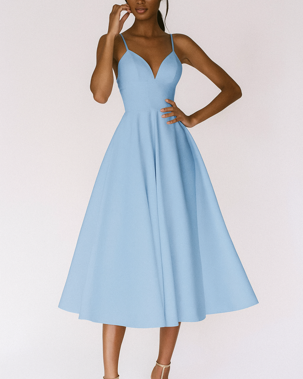 Katie | Strappy midi jurk elegant bruiloft