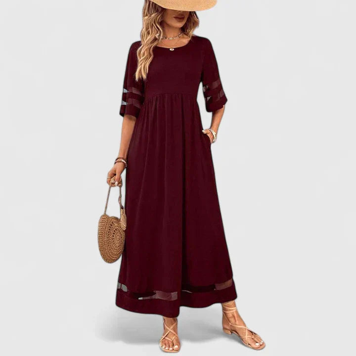 Delymarina | losvallende casual midi jurk zomer