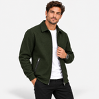 Men’s Waffle Full-Zip Jacket – Lightweight Casual Athletic Lapel Coat