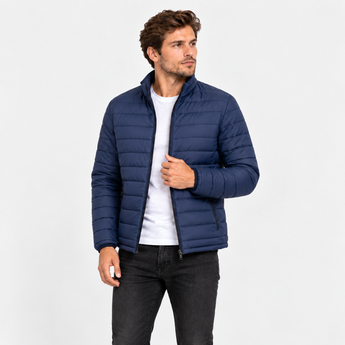 Men’s Lightweight Stand Collar Knitted Jacket