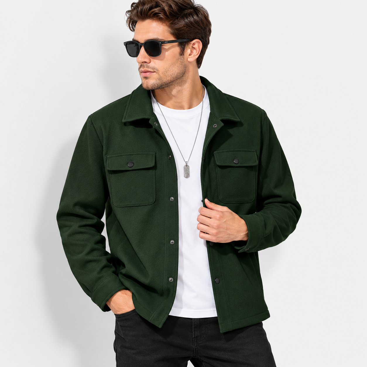 Men’s Corduroy Casual Jacket – Solid Color Sporty Everyday Coat
