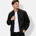 Men’s Executive Stand Collar Jacket – Casual Business Zip-Up Coat