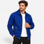 Men’s Waffle Full-Zip Jacket – Lightweight Casual Athletic Lapel Coat