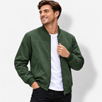Men’s Executive Stand Collar Jacket – Casual Business Zip-Up Coat