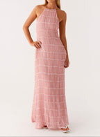 Jolene | Elegante halter maxi jurk zomers bruiloft