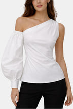 Avelina | Chic one shoulder blouse dames top elegant