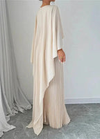 Bonnie | Plissé cape maxi jurk elegant bruiloft