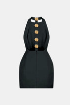 Becci | Elegant Mini Open Rug Dress Feest Outfit