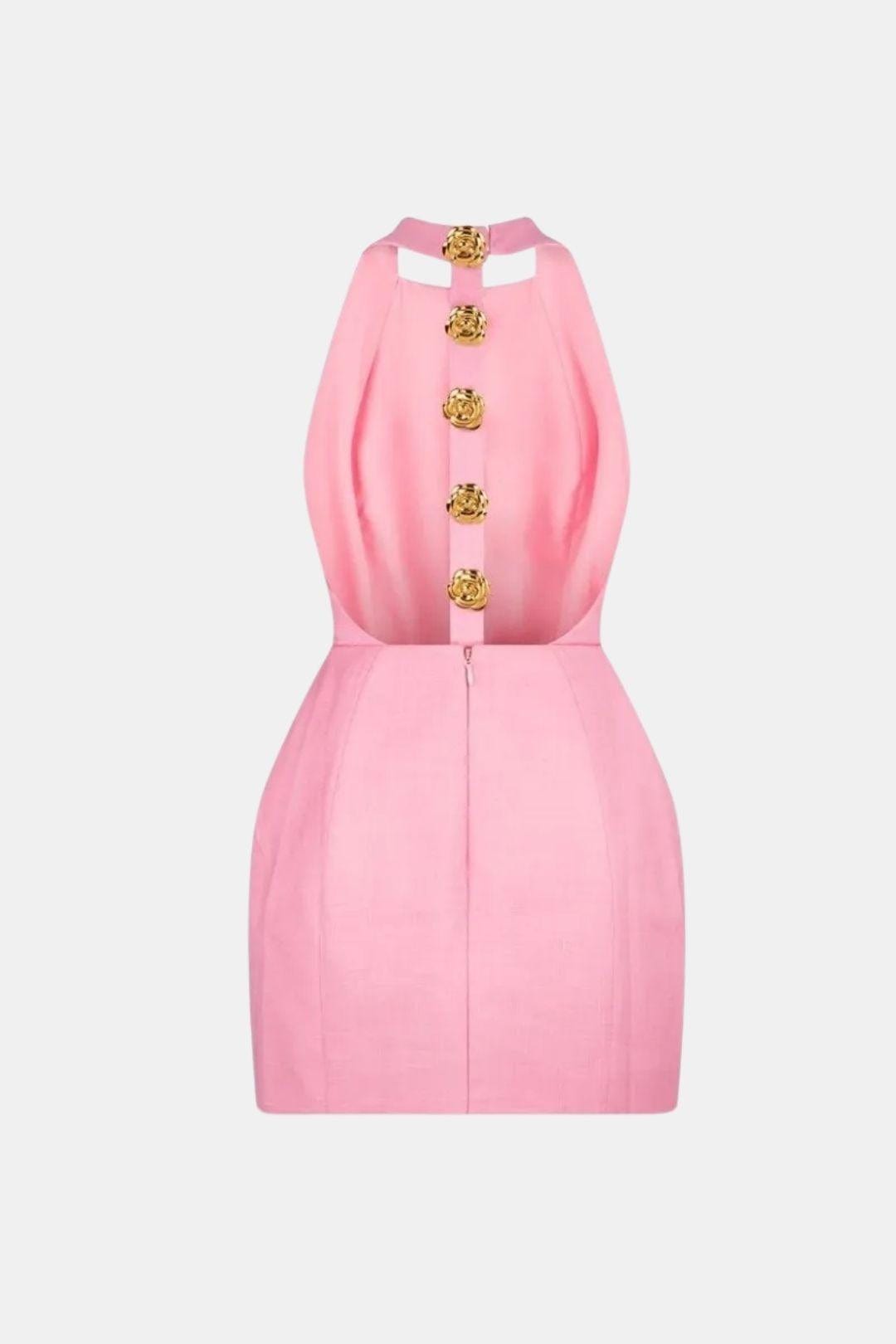 Becci | Elegant Mini Open Rug Dress Feest Outfit