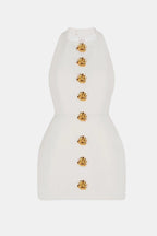 Becci | Elegant Mini Open Rug Dress Feest Outfit
