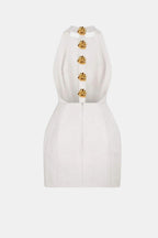 Becci | Elegant Mini Open Rug Dress Feest Outfit