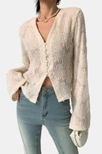 Bernice | Zacht Blouse Dames Top Kant Elegant